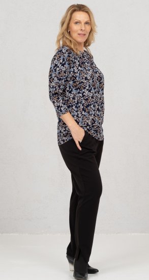 Scandinavian Caramel Tiny Flower Petals Blouse Light Blue - Τυπωμένα T-shirts για γυναίκες - 