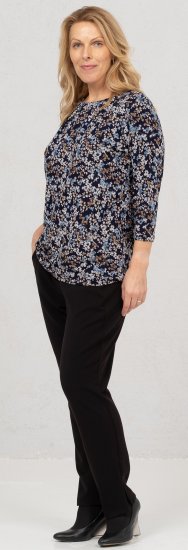 Scandinavian Caramel Tiny Flower Petals Blouse Light Blue - Τυπωμένα T-shirts για γυναίκες - 