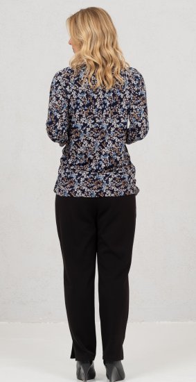 Scandinavian Caramel Tiny Flower Petals Blouse Light Blue - Τυπωμένα T-shirts για γυναίκες - 
