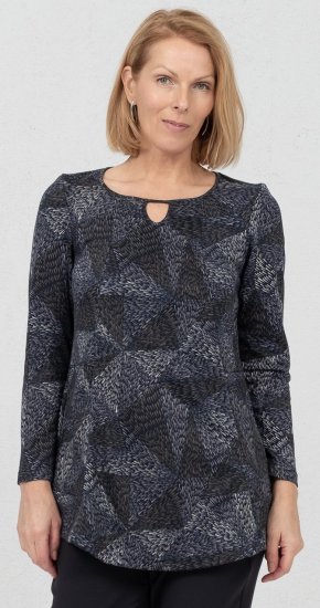 Scandinavian Caramel Triangles Tunic Dark Blue - Τυπωμένα T-shirts για γυναίκες - 