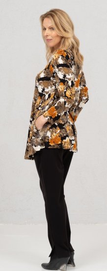 Scandinavian Caramel Flower Petals Tunic Orange and Brown - Τυπωμένα T-shirts για γυναίκες - 