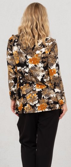 Scandinavian Caramel Flower Petals Tunic Orange and Brown - Τυπωμένα T-shirts για γυναίκες - 