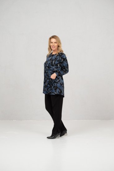 Scandinavian Caramel Swirls Tunic Blue - Τυπωμένα T-shirts για γυναίκες - 