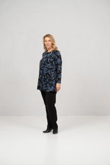 Scandinavian Caramel Swirls Tunic Blue - Τυπωμένα T-shirts για γυναίκες - 