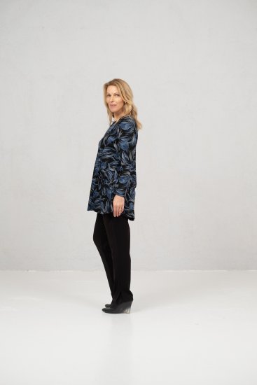 Scandinavian Caramel Swirls Tunic Blue - Τυπωμένα T-shirts για γυναίκες - 