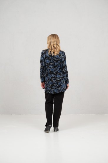 Scandinavian Caramel Swirls Tunic Blue - Τυπωμένα T-shirts για γυναίκες - 