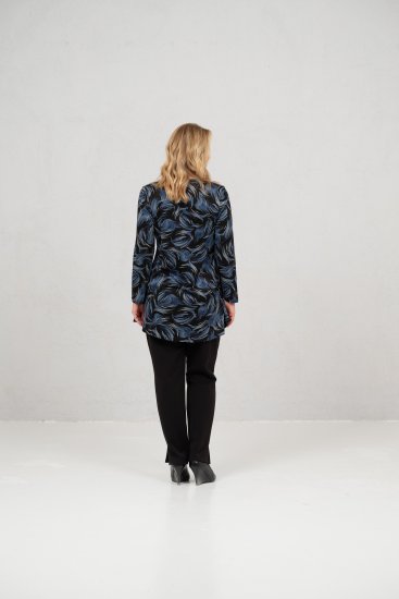 Scandinavian Caramel Swirls Tunic Blue - Τυπωμένα T-shirts για γυναίκες - 