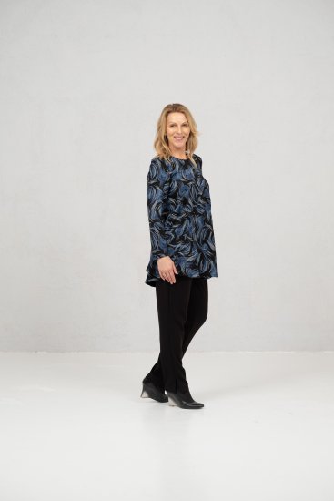 Scandinavian Caramel Swirls Tunic Blue - Τυπωμένα T-shirts για γυναίκες - 