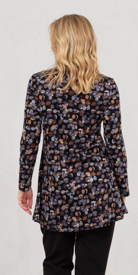 Scandinavian Caramel Flower Petals Tunic Copper and Blue - Τυπωμένα T-shirts για γυναίκες - 