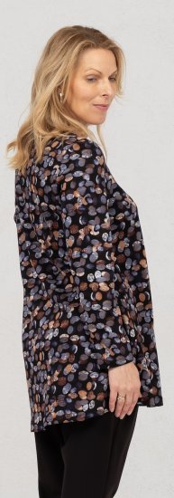Scandinavian Caramel Flower Petals Tunic Copper and Blue - Τυπωμένα T-shirts για γυναίκες - 