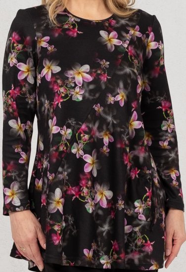Scandinavian Caramel Flowers Tunic Red and Pink - Τυπωμένα T-shirts για γυναίκες - 