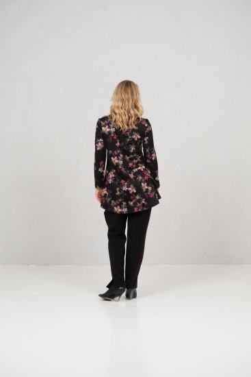 Scandinavian Caramel Flowers Tunic Red and Pink - Τυπωμένα T-shirts για γυναίκες - 