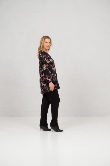 Scandinavian Caramel Flowers Tunic Red and Pink - Τυπωμένα T-shirts για γυναίκες - 