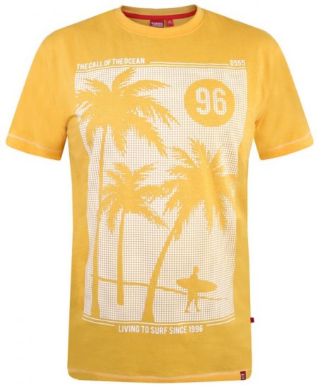 D555 Kansas T-shirt Yellow - Μακό μπλουζάκια - Aνδρικά μπλουζεσ μεγάλα μεγέθη