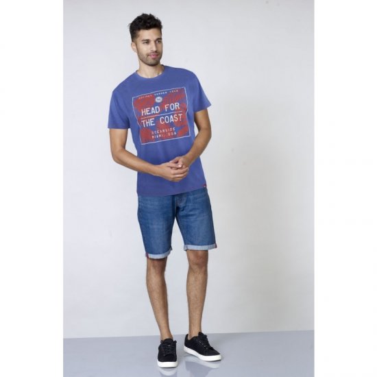 D555 Arizona T-shirt Blue - Μακό μπλουζάκια - Aνδρικά μπλουζεσ μεγάλα μεγέθη