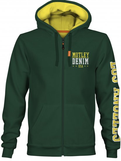 Motley Denim Pisa Hoodie Racing Green - φούτερ/Φούτερ με κουκούλα - φούτερ/Φούτερ με κουκούλα ανδρικά μεγάλα μεγέθη 