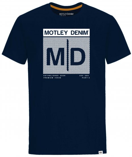 Motley Denim Poole T-shirt Navy - Μακό μπλουζάκια - Aνδρικά μπλουζεσ μεγάλα μεγέθη