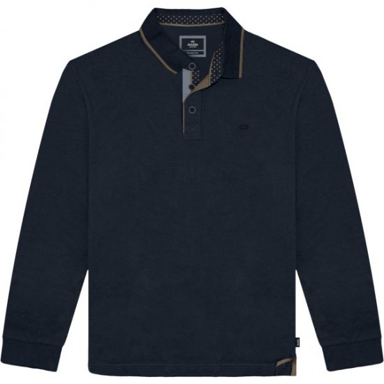 Double Outfitters PS-3098 Polo Shirt Print Navy - Πόλο μπλουζάκια - Aνδρικά μπλουζακια πολο μεγάλα μεγέθη