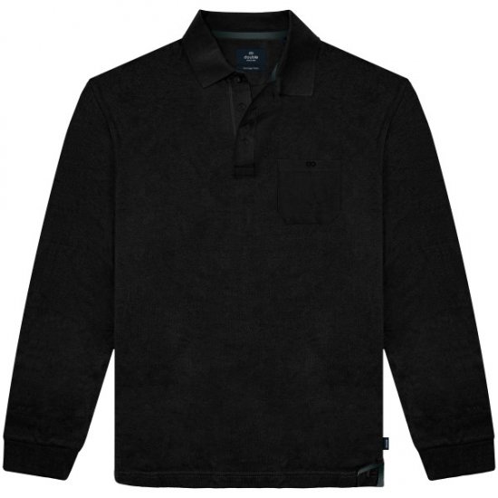 Double Outfitters PS-3100 Polo Shirt Chest Pocket Black - Πόλο μπλουζάκια - Aνδρικά μπλουζακια πολο μεγάλα μεγέθη