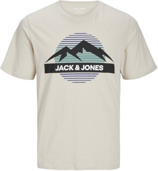 Jack & Jones PEAK T-Shirt Gray - Μακό μπλουζάκια - Aνδρικά μπλουζεσ μεγάλα μεγέθη
