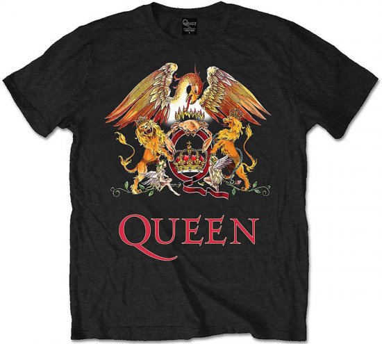 Queen Classic Crest T-shirt Black - Μακό μπλουζάκια - Aνδρικά μπλουζεσ μεγάλα μεγέθη