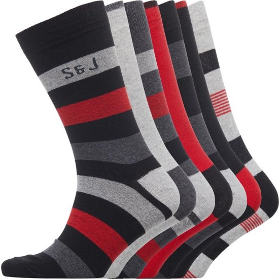 Smith & Jones Red line 7-pack Socks - Εσώρουχα/Μαγιό - Aνδρικά Εσώρουχα μεγάλα μεγέθη