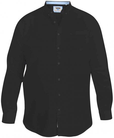 D555 Richard Long Sleeve Oxford Shirt Black - Πουκάμισα - Aνδρικά πουκαμισα μεγαλα μεγάλα μεγέθη