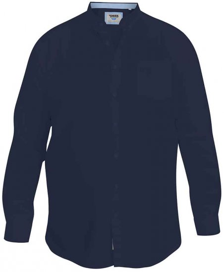 D555 Richard Long Sleeve Oxford Shirt Navy - Πουκάμισα - Aνδρικά πουκαμισα μεγαλα μεγάλα μεγέθη