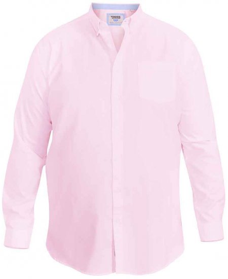 D555 Richard Long Sleeve Oxford Shirt Pink - Πουκάμισα - Aνδρικά πουκαμισα μεγαλα μεγάλα μεγέθη