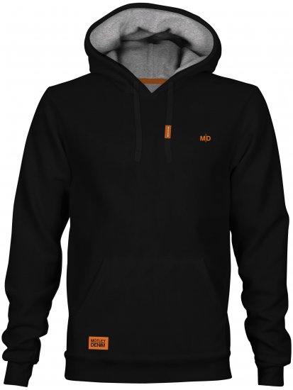 Motley Denim Riga Hoodie Black - φούτερ/Φούτερ με κουκούλα - φούτερ/Φούτερ με κουκούλα ανδρικά μεγάλα μεγέθη 