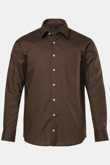 JP1880 Shirt Business Long Sleeve Brown - Πουκάμισα - Aνδρικά πουκαμισα μεγαλα μεγάλα μεγέθη