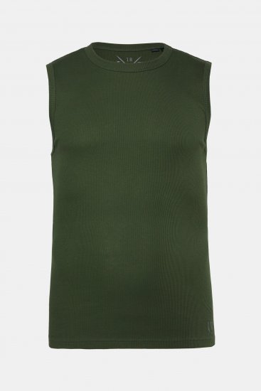 JP1880 Undershirt Rib Jersey Green - Μακό μπλουζάκια - Aνδρικά μπλουζεσ μεγάλα μεγέθη