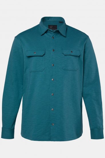 JP1880 Jersey Shirt Long Sleeve Modern Fit Blue - Πουκάμισα - Aνδρικά πουκαμισα μεγαλα μεγάλα μεγέθη