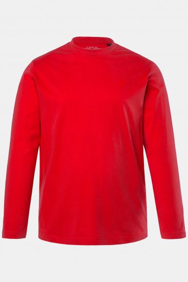 JP1880 Long Sleeve OEKO-TEX T-Shirt Red - Μακό μπλουζάκια - Aνδρικά μπλουζεσ μεγάλα μεγέθη