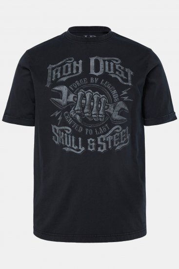 JP1880 T-Shirt Short Sleeve Chest Print Black - Μακό μπλουζάκια - Aνδρικά μπλουζεσ μεγάλα μεγέθη