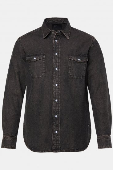 JP1880 Denim Shirt Flexnamic Dark Brown - Πουκάμισα - Aνδρικά πουκαμισα μεγαλα μεγάλα μεγέθη