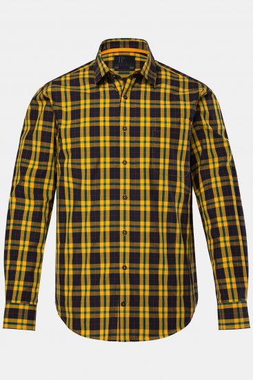 JP1880 Checked Shirt Long Sleeve Kent Collar Curry - Πουκάμισα - Aνδρικά πουκαμισα μεγαλα μεγάλα μεγέθη