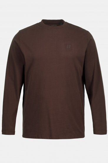 JP1880 Long Sleeve OEKO-TEX T-Shirt Brown - Μακό μπλουζάκια - Aνδρικά μπλουζεσ μεγάλα μεγέθη