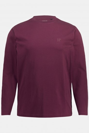 JP1880 Long Sleeve OEKO-TEX T-shirt Dark Red - Μακό μπλουζάκια - Aνδρικά μπλουζεσ μεγάλα μεγέθη