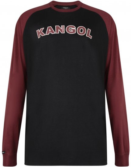 Kangol Rufio Long Sleeve T-shirt Black - Μακό μπλουζάκια - Aνδρικά μπλουζεσ μεγάλα μεγέθη