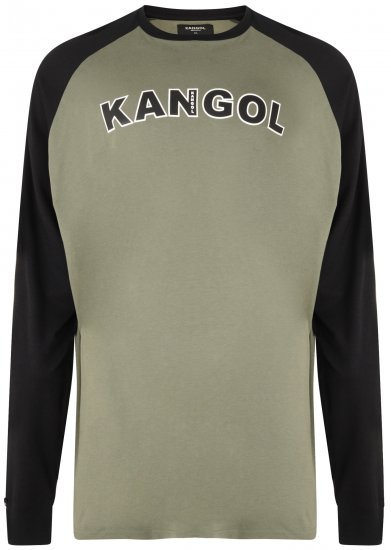 Kangol Rufio Long Sleeve T-shirt Khaki - Μακό μπλουζάκια - Aνδρικά μπλουζεσ μεγάλα μεγέθη