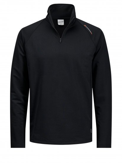 Jack & Jones Running Half Zip Sweat Black - φούτερ/Φούτερ με κουκούλα - φούτερ/Φούτερ με κουκούλα ανδρικά μεγάλα μεγέθη 