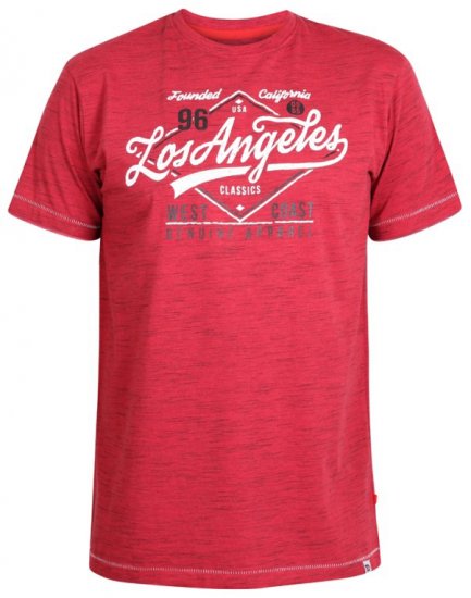 D555 Shelton T-shirt Red - Μακό μπλουζάκια - Aνδρικά μπλουζεσ μεγάλα μεγέθη