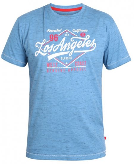 D555 Shelton T-shirt Blue - Μακό μπλουζάκια - Aνδρικά μπλουζεσ μεγάλα μεγέθη