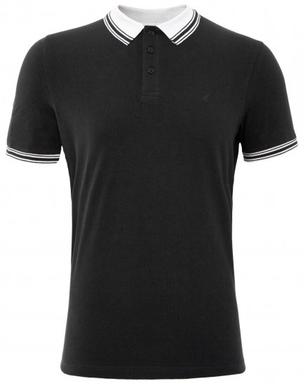 Kangol Shipley Polo Black - Πόλο μπλουζάκια - Aνδρικά μπλουζακια πολο μεγάλα μεγέθη