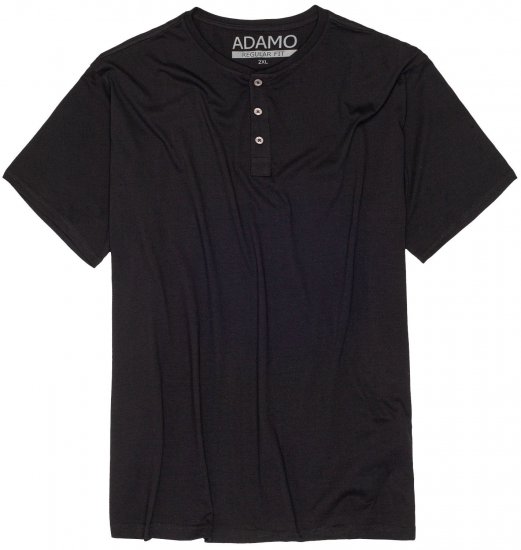 Adamo Silas Regular fit Serafino T-shirt Black - Μακό μπλουζάκια - Aνδρικά μπλουζεσ μεγάλα μεγέθη
