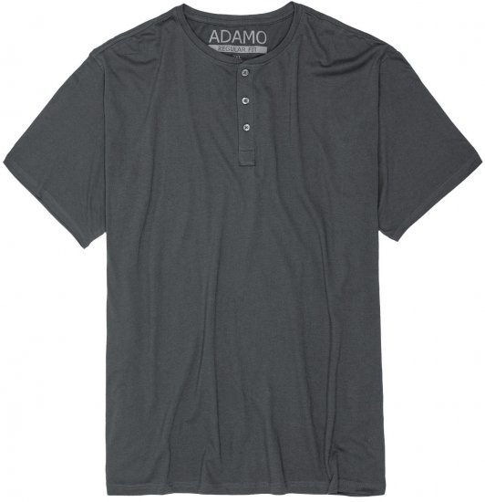Adamo Silas Regular fit Serafino T-shirt Charcoal - Μακό μπλουζάκια - Aνδρικά μπλουζεσ μεγάλα μεγέθη