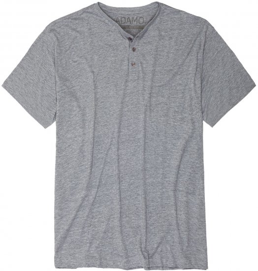 Adamo Silas Regular fit Serafino T-shirt Grey - Μακό μπλουζάκια - Aνδρικά μπλουζεσ μεγάλα μεγέθη