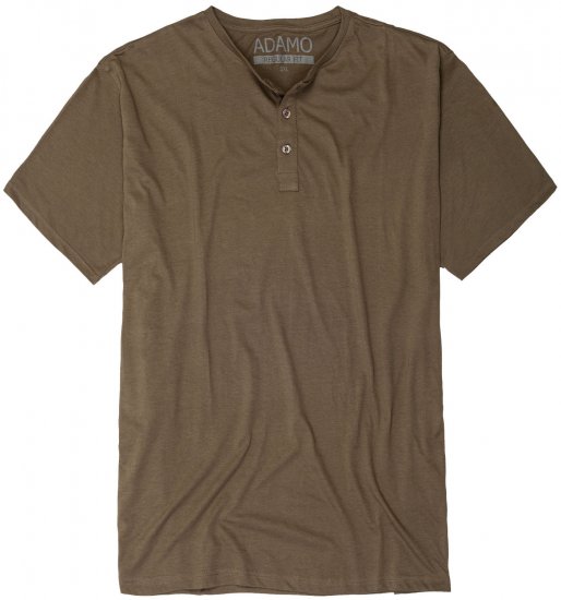 Adamo Silas Regular fit Serafino T-shirt Khaki - Μακό μπλουζάκια - Aνδρικά μπλουζεσ μεγάλα μεγέθη