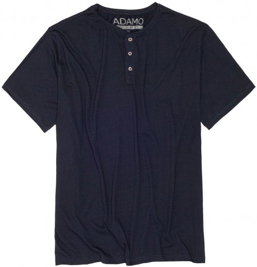 Adamo Silas Regular fit Serafino T-shirt Navy - Μακό μπλουζάκια - Aνδρικά μπλουζεσ μεγάλα μεγέθη